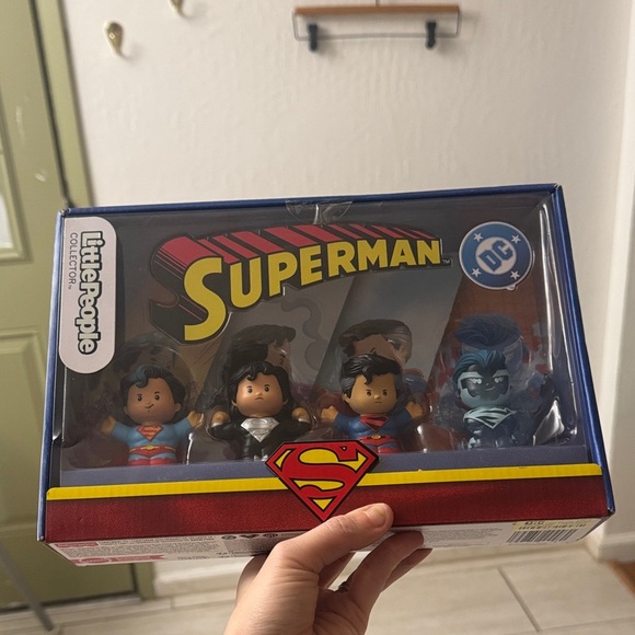 Little People Collector DC Superman Figures Fisher Price 4 pc Set Brand New - Picture 2 of 6